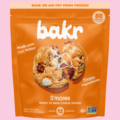 Front of Bakr Smores Cookie Dough Bag